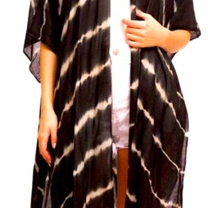 Black and white Tie dyed kimono